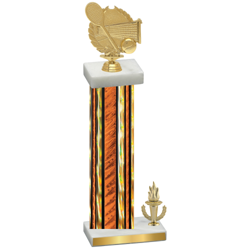 Accented Single Orange Glacier Victory Tennis Trophy