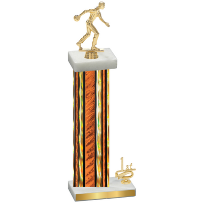 Accented Single Orange Glacier First Place Bowling Trophy