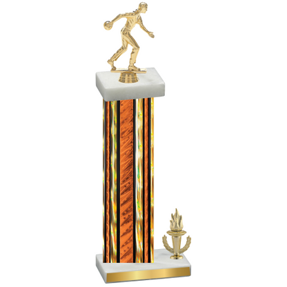 Accented Single Orange Glacier Victory Bowling Trophy