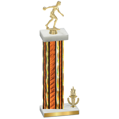 Accented Single Orange Glacier Victory Bowling Trophy