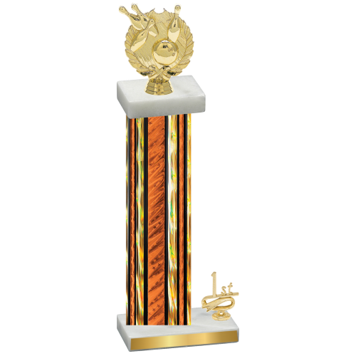 Accented Single Orange Glacier First Place Bowling Trophy