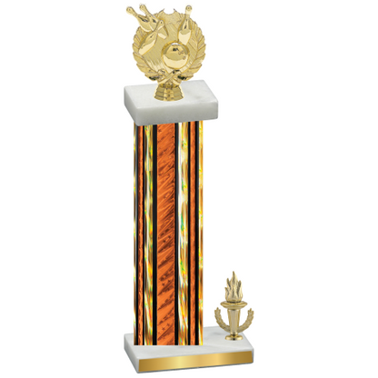 Accented Single Orange Glacier Victory Bowling Trophy