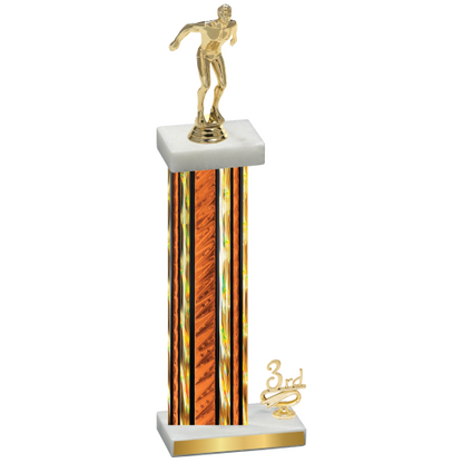 Accented Single Orange Glacier Third Place Swimming Trophy