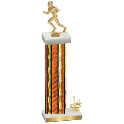 Accented Single Orange Glacier First Place Football Trophy