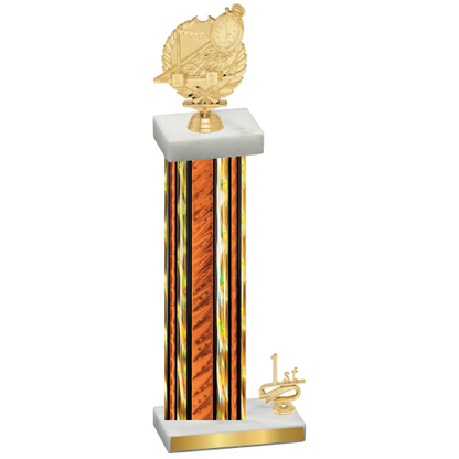 Accented Single Orange Glacier First Place Swimming Trophy