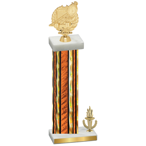 Accented Single Orange Glacier Victory Swimming Trophy