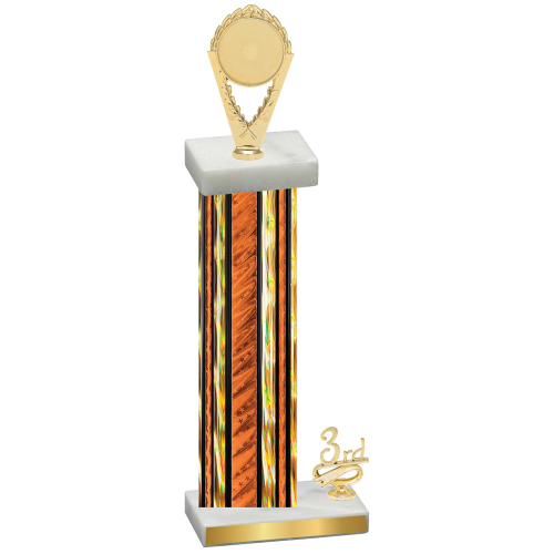 Accented Single Orange Glacier Third Place Insert Trophy