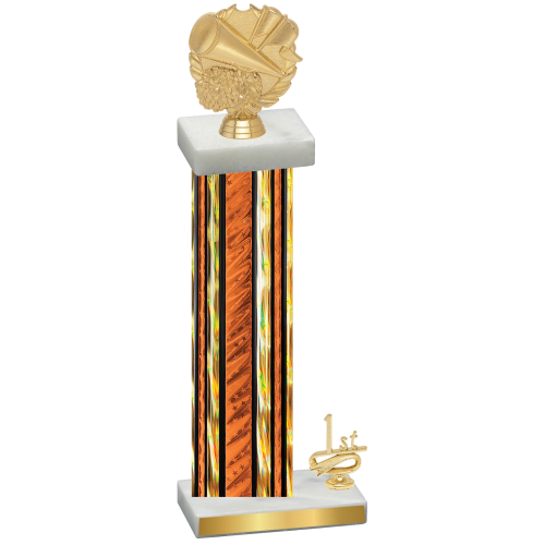 Accented Single Orange Glacier First Place Cheerleading Trophy