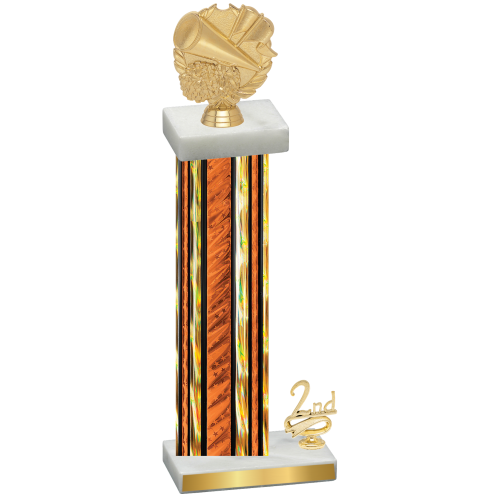 Accented Single Orange Glacier Second Place Cheerleading Trophy