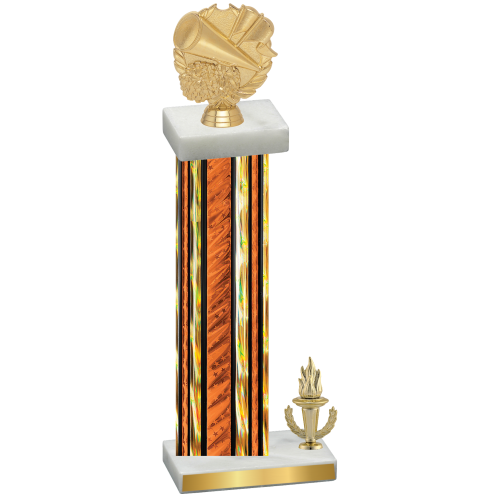 Accented Single Orange Glacier Victory Cheerleading Trophy