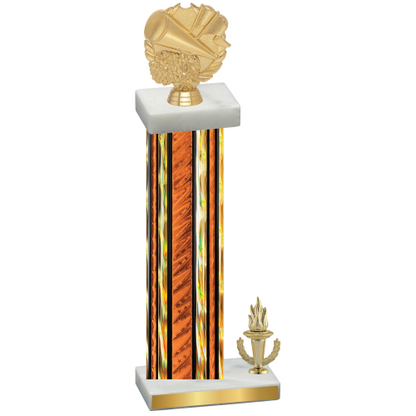 Accented Single Orange Glacier Victory Cheerleading Trophy