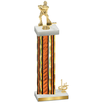 Accented Single Orange Glacier First Place Hockey Trophy