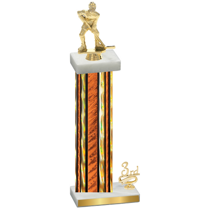 Accented Single Orange Glacier Third Place Hockey Trophy