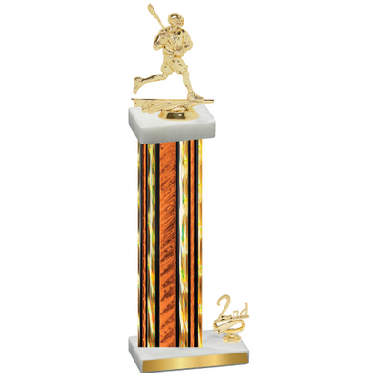 Accented Single Orange Glacier Second Place Lacrosse Trophy