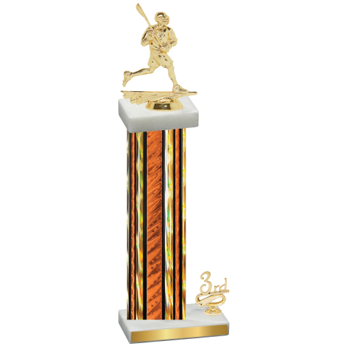 Accented Single Orange Glacier Third Place Lacrosse Trophy