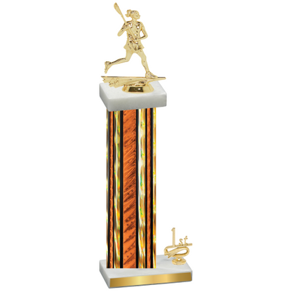 Accented Single Orange Glacier First Place Lacrosse Trophy