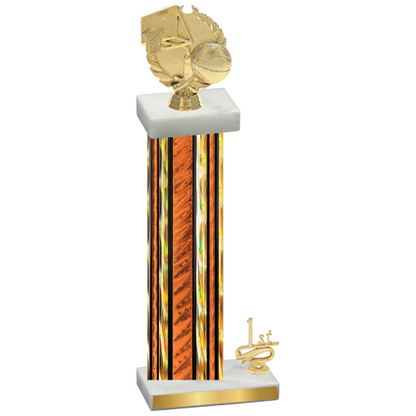 Accented Single Orange Glacier First Place Basketball Trophy