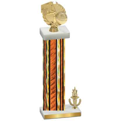 Accented Single Orange Glacier Victory Basketball Trophy