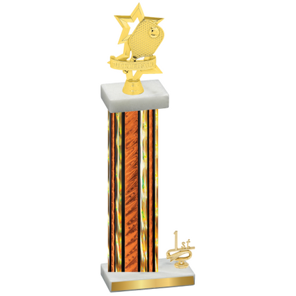 Accented Single Orange Glacier First Place Pickleball Trophy