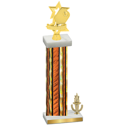 Accented Single Orange Glacier Victory Pickleball Trophy