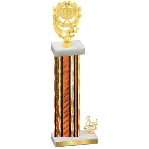 Accented Single Orange Glacier Third Place Pickleball Trophy