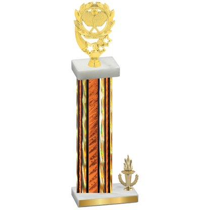 Accented Single Orange Glacier Victory Pickleball Trophy