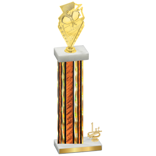 Accented Single Orange Glacier First Place Pickleball Trophy