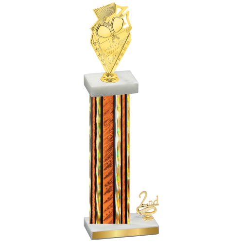 Accented Single Orange Glacier Second Place Pickleball Trophy