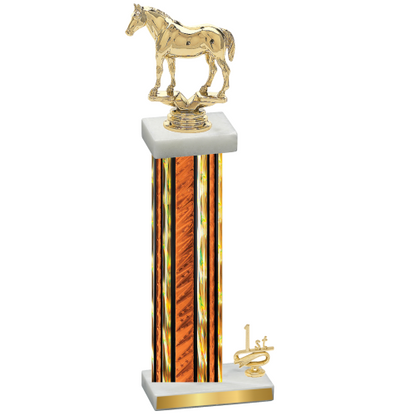 Accented Single Orange Glacier First Place Horses Trophy
