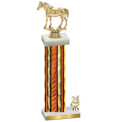 Accented Single Orange Glacier Year Horses Trophy