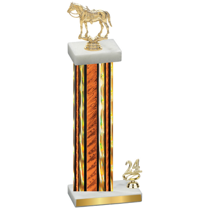 Accented Single Orange Glacier Year Horses Trophy