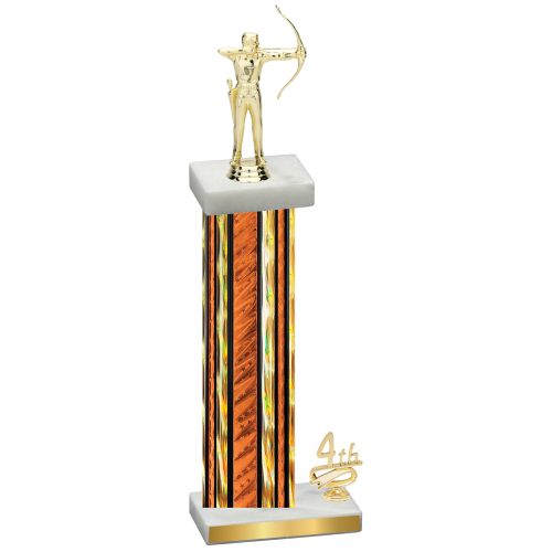 Accented Single Orange Glacier Fourth Place Archery Trophy