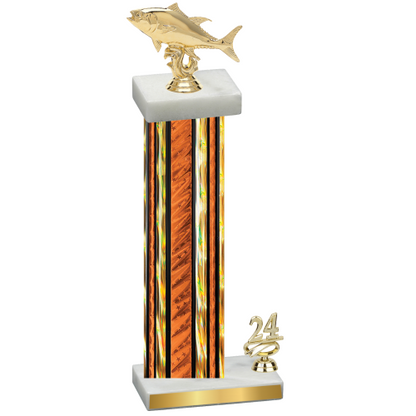 Accented Single Orange Glacier Year Fishing Trophy