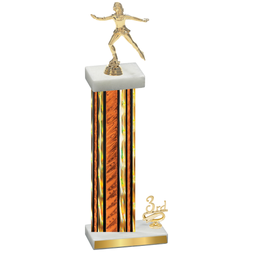 Accented Single Orange Glacier Third Place Skater Trophy