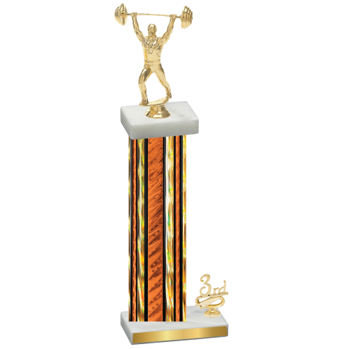 Accented Single Orange Glacier Third Place Weights Trophy