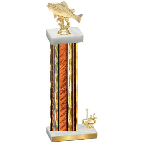 Accented Single Orange Glacier First Place Fishing Trophy