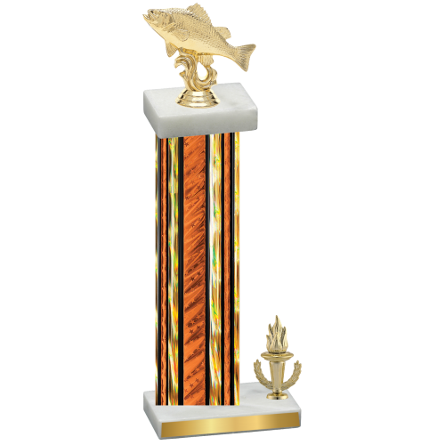 Accented Single Orange Glacier Victory Fishing Trophy