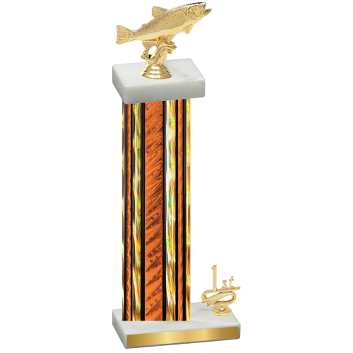 Accented Single Orange Glacier First Place Fishing Trophy