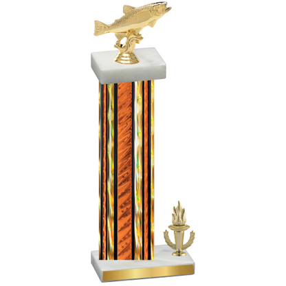 Accented Single Orange Glacier Victory Fishing Trophy