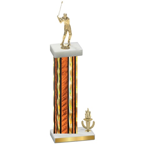 Accented Single Orange Glacier Victory Golf Trophy