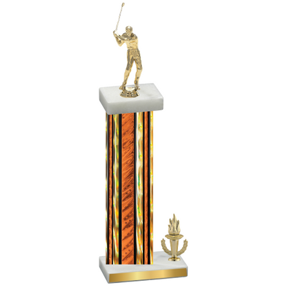 Accented Single Orange Glacier Victory Golf Trophy