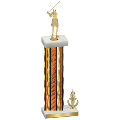 Accented Single Orange Glacier Victory Golf Trophy