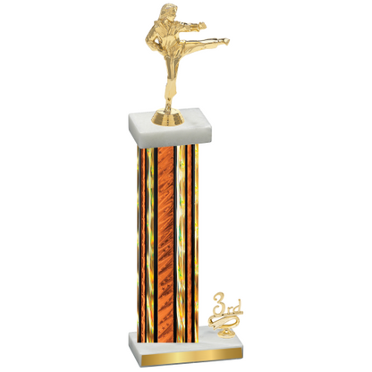 Accented Single Orange Glacier Third Place Karate Trophy