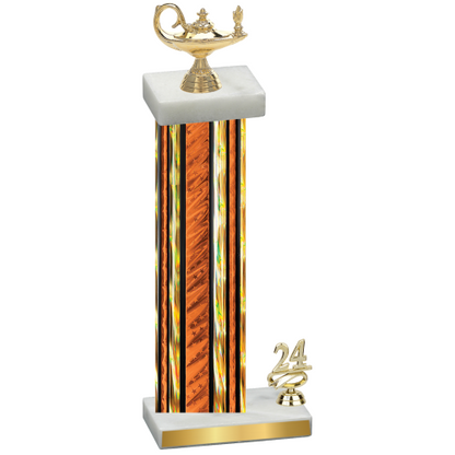 Accented Single Orange Glacier Year Academics Trophy