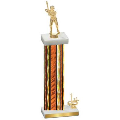 Accented Single Orange Glacier First Place Baseball Trophy