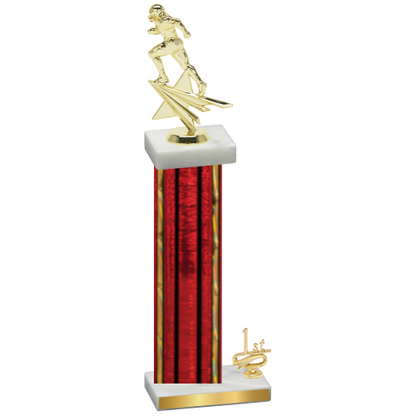 Accented Single Red Glacier First Place Football Trophy