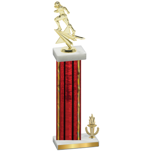 Accented Single Red Glacier Victory Football Trophy