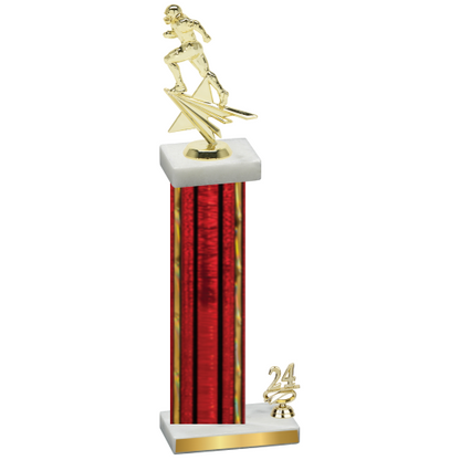 Accented Single Red Glacier Year Football Trophy