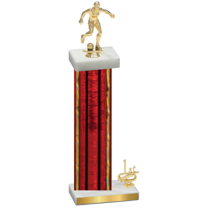 Accented Single Red Glacier First Place Soccer Trophy