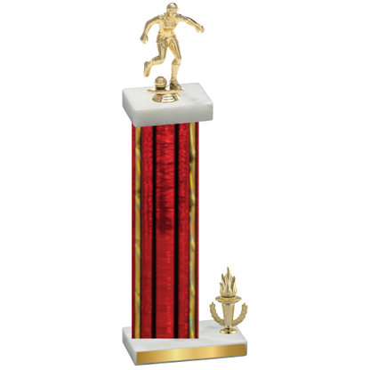 Accented Single Red Glacier Victory Soccer Trophy